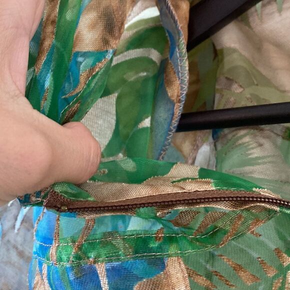 Vintage Womens Sheer Tropical Palm Print Jacket - Picture 10 of 11